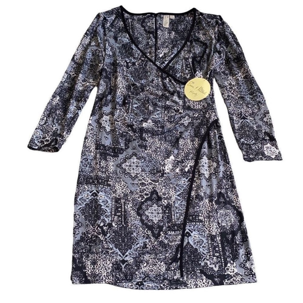 Emma & Michelle NWT London Style Wrap Dress Knee Length Quiet Luxery Size S